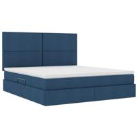 Opslag bed met matras met opslag Blauw 160 x 200 cm Nep Leer - thumbnail