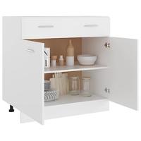Onderkast met lade Lyon 80x46x81,5 cm bewerkt hout wit - thumbnail