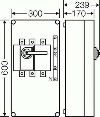 Hensel Mi 7445 Belastingscheidingsschakelaar 1 stuk(s) Schakelspanning (max.): 400 V/AC (b x h x d) 600 x 300 x 239 mm