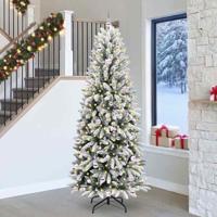 VidaXL Kunstkerstboom wit 240 cm pvc en plastic en staal en pe - thumbnail