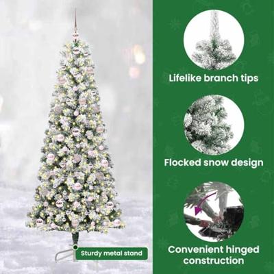 VidaXL Kunstmatige inklapbare kerstboom groen en wit 180 cm