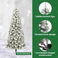 VidaXL Kunstmatige inklapbare kerstboom groen en wit 180 cm - thumbnail