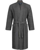 Morgenstern Morgenstern badjas Luca wafelstof Kimono 120cm Antraciet S - thumbnail