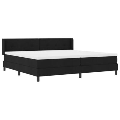 Boxspring bed met hoofdeinde Zwart 200 x 200 cm Stof en Foam