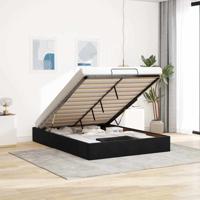 Ottoman bedframe zonder matras 160x200 cm fluweel zwart - thumbnail