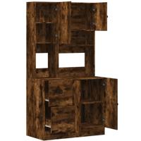Keukenkast 95x50x180 cm bewerkt hout gerookt eikenkleurig - thumbnail
