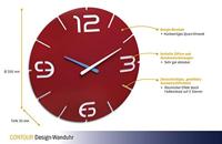 TFA Dostmann 60.3047.05 Kwarts Wandklok 35 cm x 3.5 cm Rood - thumbnail