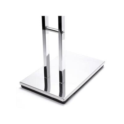 MSV Handdoeken rek badkamer - zilver chroom metaal - 30 x 85 cm