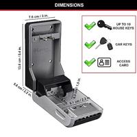 MASTER LOCK - Sleutelkastje voor buiten - Nieuw ontwerp - Wandmontage - Grote capaciteit - Hoge veiligheid - 19,6 x 7,6 x 5,6 cm - thumbnail