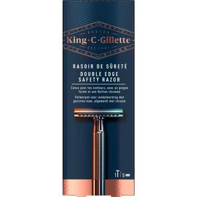 Gillette King C. Gillette Double Edge Safety Scheersysteem met 5 Navulmesjes Gillette King C. Gillette Double Edge Safety Scheersysteem met 5 Navulmesjes