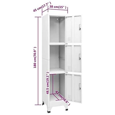 Lockerkast met 3 vakken 38x45x180 cm