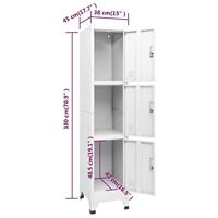 Lockerkast met 3 vakken 38x45x180 cm - thumbnail