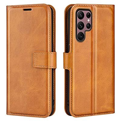Lunso - Samsung Galaxy S23 Ultra - cover bookcase hoes - Cognac Lunso - Samsung Galaxy S23 Ultra - cover bookcase hoes - Cognac