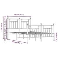 Bedframe met hoofd- en voeteneinde metaal zwart 120x190 cm - thumbnail