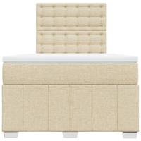 Boxspring met matras stof crèmekleurig 80x200 cm - thumbnail