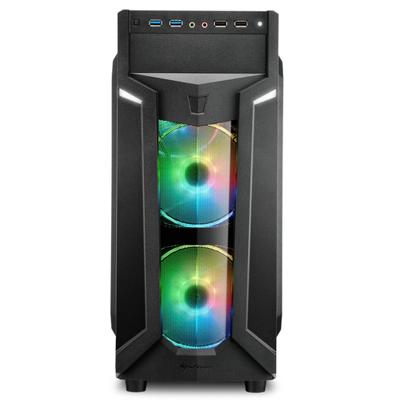 Sharkoon Sharkoon VG6-W RGB - Tower - ATX - Seitenteil mit Fenster (Acryl) Midi-tower PC-behuizing Zwart Sharkoon Sharkoon VG6-W RGB - Tower - ATX - Seitenteil mit Fenster (Acryl) Midi-tower PC-behuizing Zwart