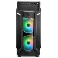 Sharkoon Sharkoon VG6-W RGB - Tower - ATX - Seitenteil mit Fenster (Acryl) Midi-tower PC-behuizing Zwart - thumbnail