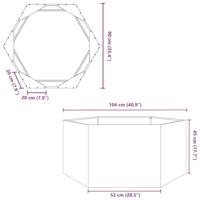 Plantenbak zeshoek 104x90x45 cm roestvrijstaal - thumbnail