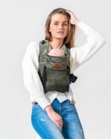 ByKay Click Carrier Classic draagzak ribfluweel Moss Green - thumbnail