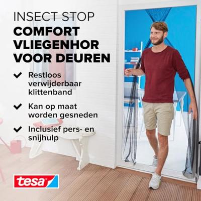 tesa COMFORT 55389-00021-00 Vliegenhor voor deur (b x h) 1200 mm x 2200 mm Antraciet 1 stuk(s)