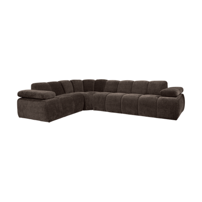 WOOOD Mojo hoekbank links ribstof Bruin