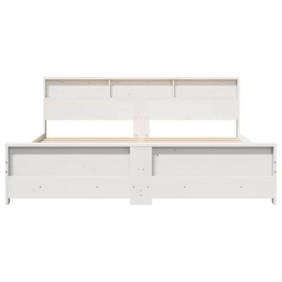 Bedframe met hoofdeinde Wit 200 x 200 cm Massief grenenhout Bedframe met hoofdeinde Wit 200 x 200 cm Massief grenenhout