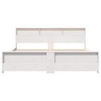 Bedframe met hoofdeinde Wit 200 x 200 cm Massief grenenhout - thumbnail