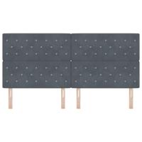 LED Hoofdbord met LED -striplichten Donkergrijs 100 cm Fluweel - thumbnail