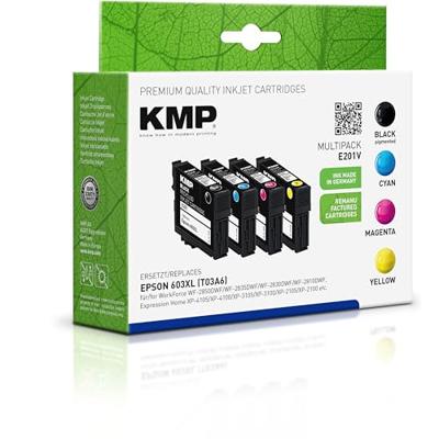 KMP Inktcartridge vervangt Epson 603XL, T03A6, T03A1, T03A2, T03A3, T03A4 Compatibel Combipack Zwart, Cyaan, Magenta, Geel E201V 1650,4005 KMP Inktcartridge vervangt Epson 603XL, T03A6, T03A1, T03A2, T03A3, T03A4 Compatibel Combipack Zwart, Cyaan, Magenta, Geel E201V 1650,4005