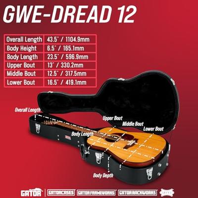 Gator Cases GWE-DREAD12 houten koffer voor 12-snarige dreadnought westerngitaar - thumbnail