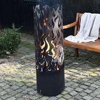 Esschert Design vuurton flames koolstofstaal zwart ff408 - thumbnail