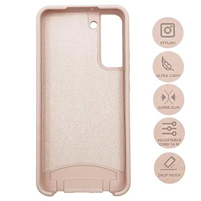 Høyde - Samsung Galaxy S22 Plus - Telefoonhoes met koord - Roze Høyde - Samsung Galaxy S22 Plus - Telefoonhoes met koord - Roze