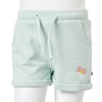 Kindershorts met trekkoord 92 gemengd lichtmintkleurig - thumbnail