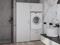 Kast WASHING 1 machine met kast 1 deur LARGE wit - thumbnail