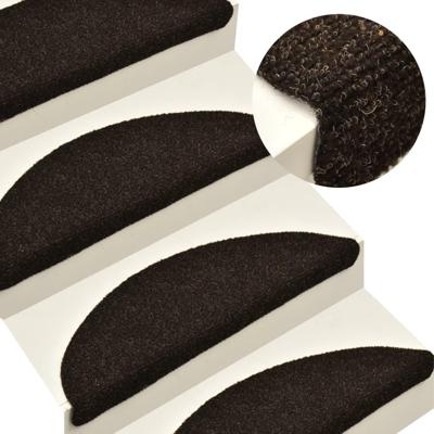 VidaXL Trapmatten zelfklevend 15 stuks 65x21x4 cm donkerbruin halfrond groot