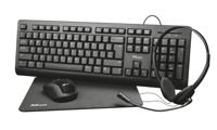 Trust Primo 4-in-1 Home Office Set met headset, toetsenbord (qwerty), muis en muismat - thumbnail