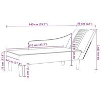 Chaise longue met rechterarmleuning stof zwart - thumbnail