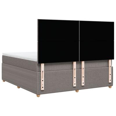 Boxspring met matras stof taupe 180x200 cm