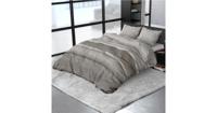 RoyalTextile - Stone Stripe Dekbedovertrek Flanel - Taupe - 140 x 220 - thumbnail