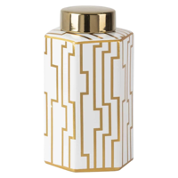 Jar keramiek - jar La Grande, smal & groot - jar goud - thumbnail