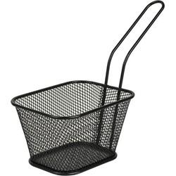 Gusta frietmandje 10.5x8.5x13.8 cm zwart/aluminium