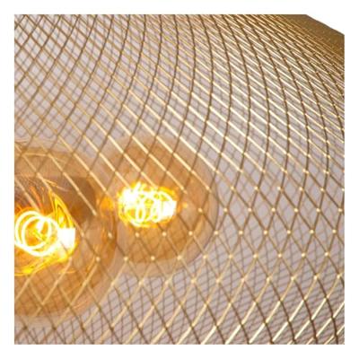 Lucide MESH - Hanglamp - Ø 85 cm - 3xE27 - Geschikt voor vide en hoge plafonds - Mat Goud / Messing