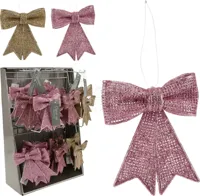 Kerststrik Jute Look Glitter Assorti 1st - thumbnail