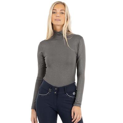 Anky Mockneck Shirt Glitter donkergrijs maat:s