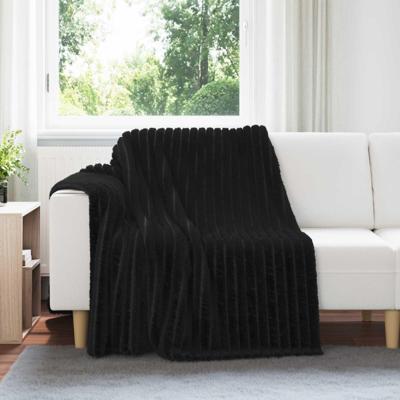 VidaXL Gooi deken zwart 200 x 150 cm fleece