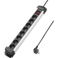 Sygonix SY-4538258 Stekkerdoos 8-voudig Zwart, Zilver Randaarde stekker 1 stuk(s) - thumbnail