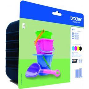 Brother Inktcartridge LC221 Origineel Combipack Zwart, Cyaan, Magenta, Geel LC221VALBP