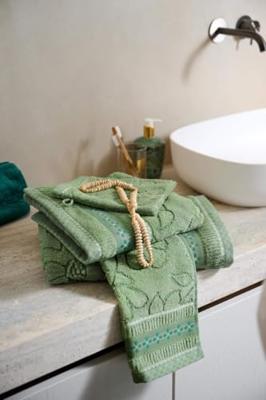 Pip Studio Pip Studio Jasmin Jacquard douchelaken Groen 70x140 cm