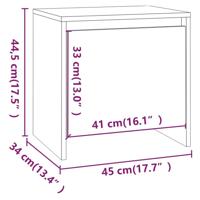 Nachtkastjes 2 st 45x34x44,5 cm bewerkt hout wit - thumbnail