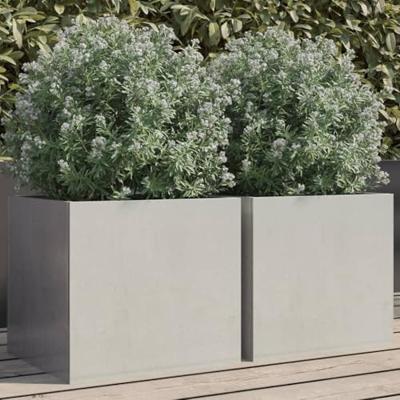 VidaXL Plantenbakken 2 st 32x30x29 cm roestvrij staal zilverkleurig VidaXL Plantenbakken 2 st 32x30x29 cm roestvrij staal zilverkleurig